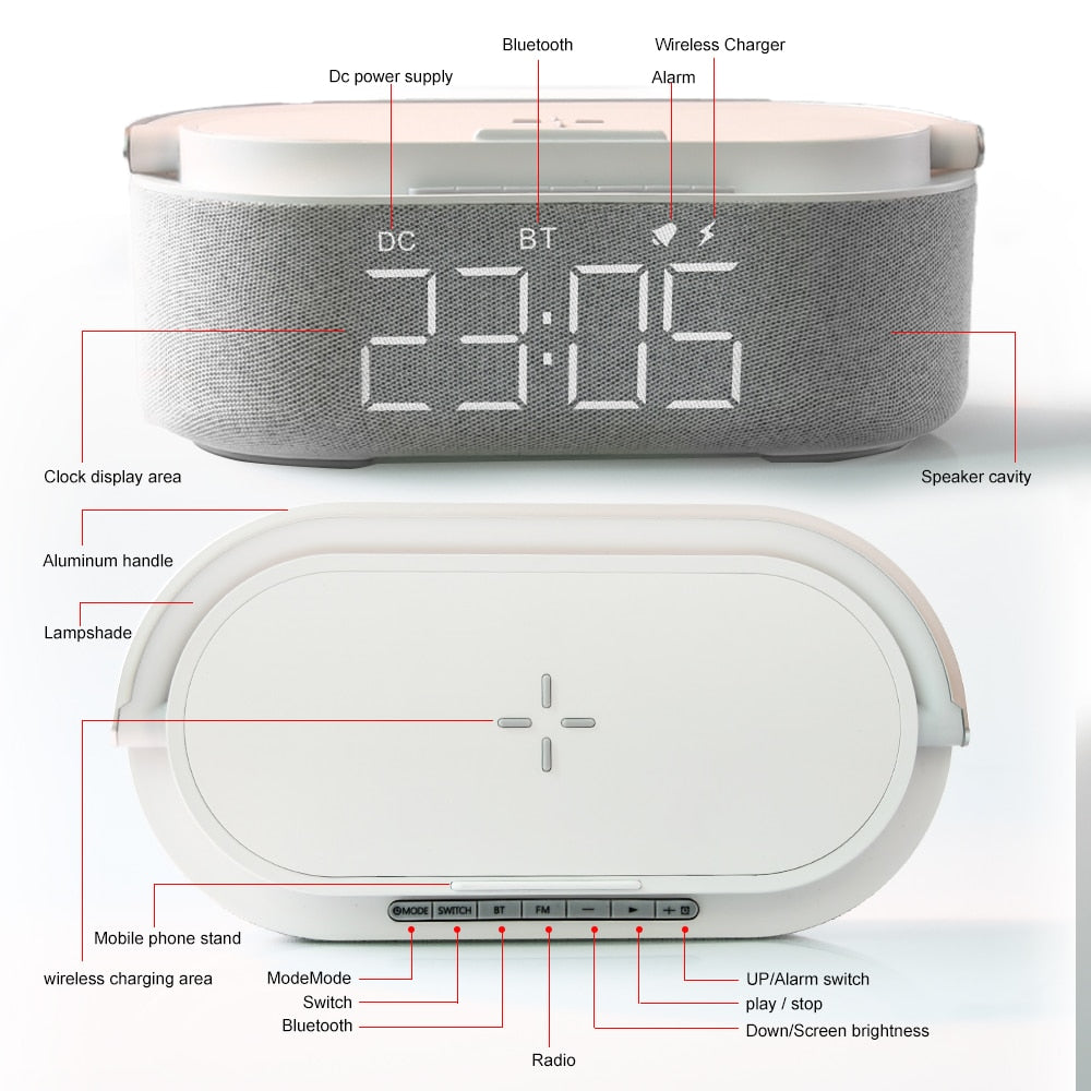 Wireless Charging Pad Alarm Clock